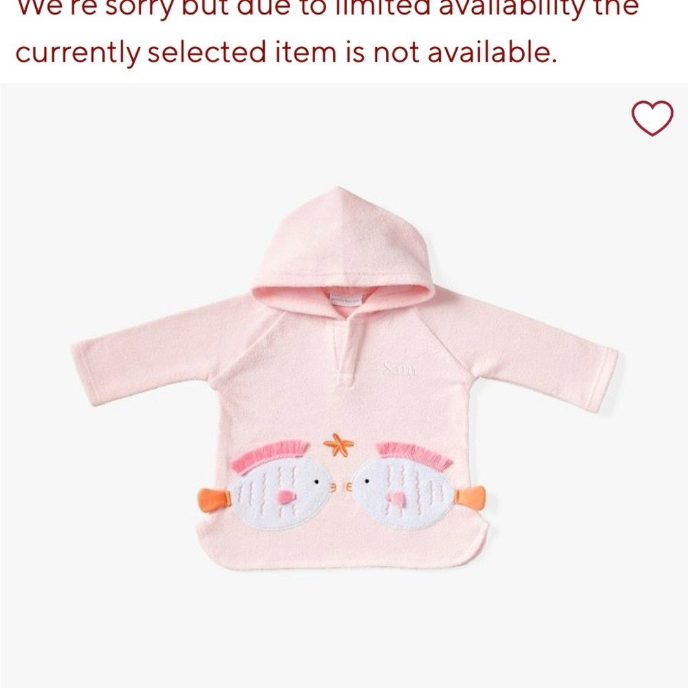 Pottery Barn Kids Fish Nursery Beach Coverup size 6mo-12mo
